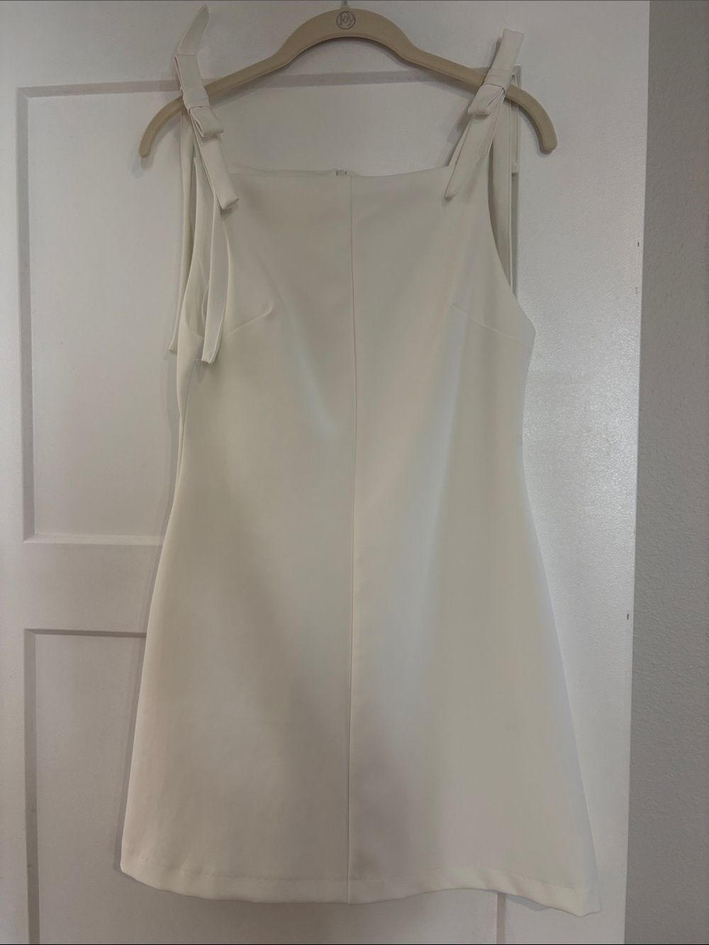 Zara Cream Tie-Shoulder Mini Dress